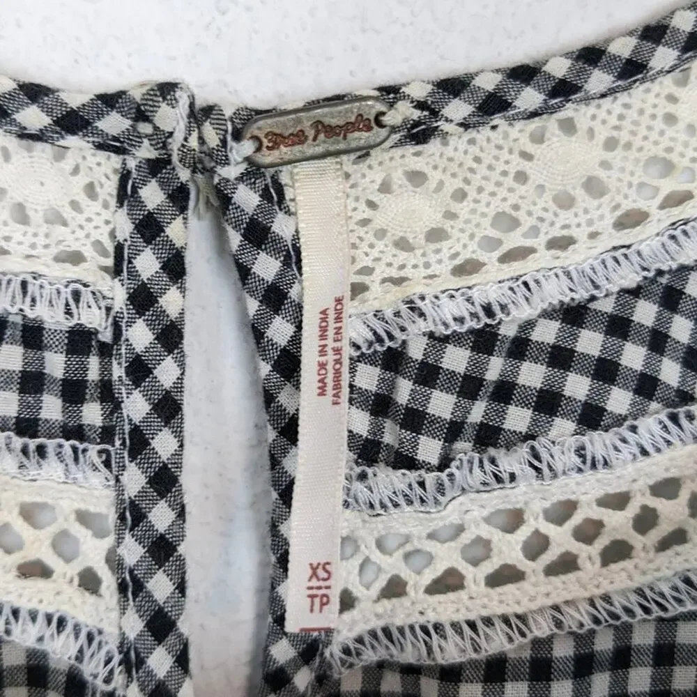 Free People Black & White Sunny Day Shirt Dress